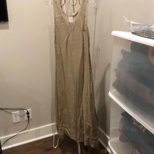 Tan long silk dress